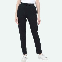 Women's Cotton Trackpants - Black