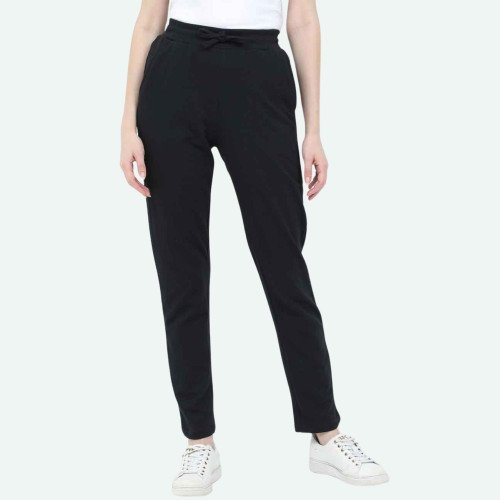 Women's Cotton Trackpants - Black