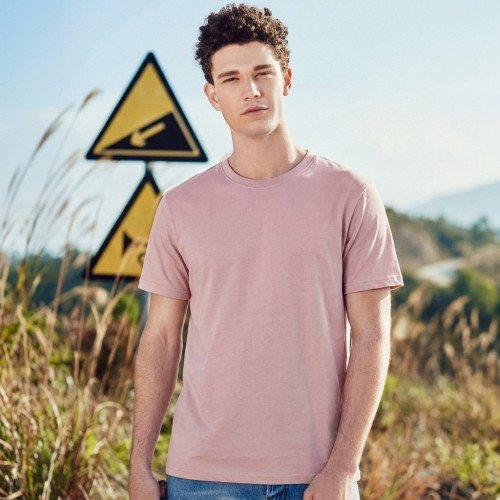 Onion Pink Plain Round Neck Tshirt