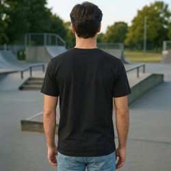 Black Plain Round Neck Tshirt