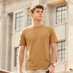 Camel Plain Round Neck Tshirt