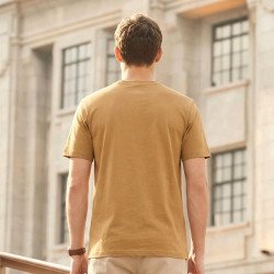 Camel Plain Round Neck Tshirt