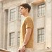 Camel Plain Round Neck Tshirt