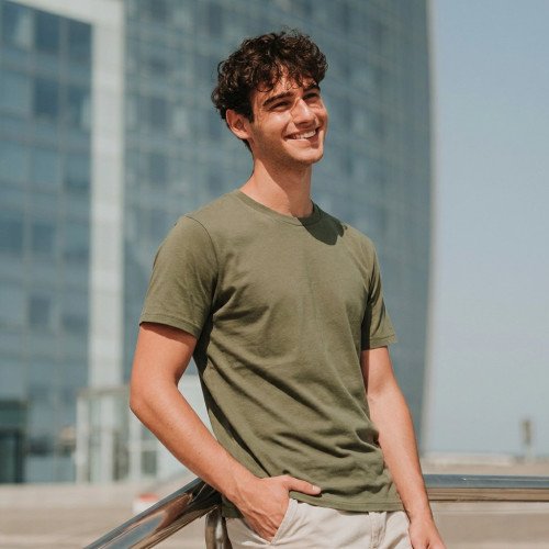 Olive Plain Round Neck Tshirt