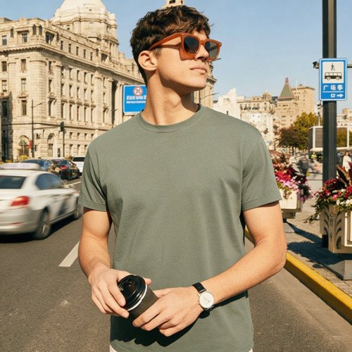 Moss Plain Round Neck Tshirt