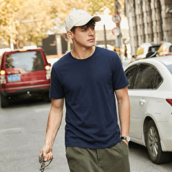 Navy Plain Round Neck Tshirt