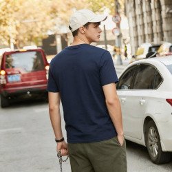 Navy Plain Round Neck Tshirt