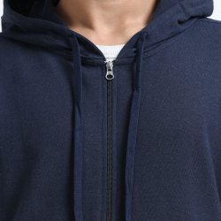 Zippered Hoodie | Navy