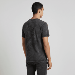 Black Acid Wash Round Neck Tshirt