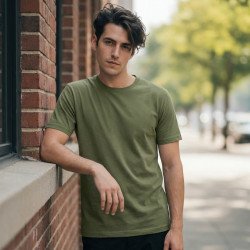 Bamboo Cotton Tee — Moss
