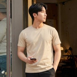 Bamboo Cotton Tee — Sand