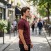 Bamboo Cotton Tee — Merlot