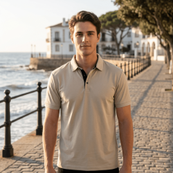Golfer Mens Polo - Beige