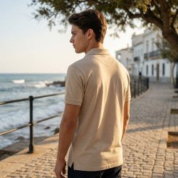 Golfer Mens Polo - Beige
