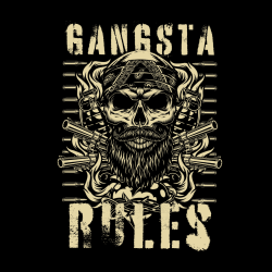 Oversized Men Black - Gangsta Rules