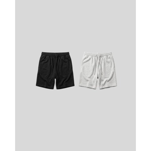 Pack of 2 Black & Grey Cotton Shorts