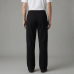 Unisex Black Cotton Parallel Pants