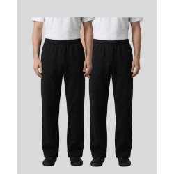 Pack of 2 Black Cotton Parallel Pants