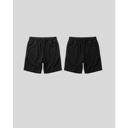 Pack of 2 Unisex Black Cotton Shorts
